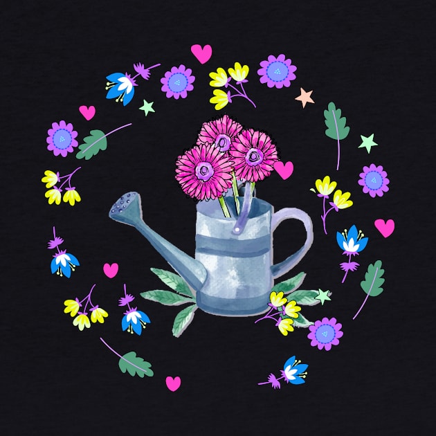 Gardening Watering Can Flowers by letnothingstopyou